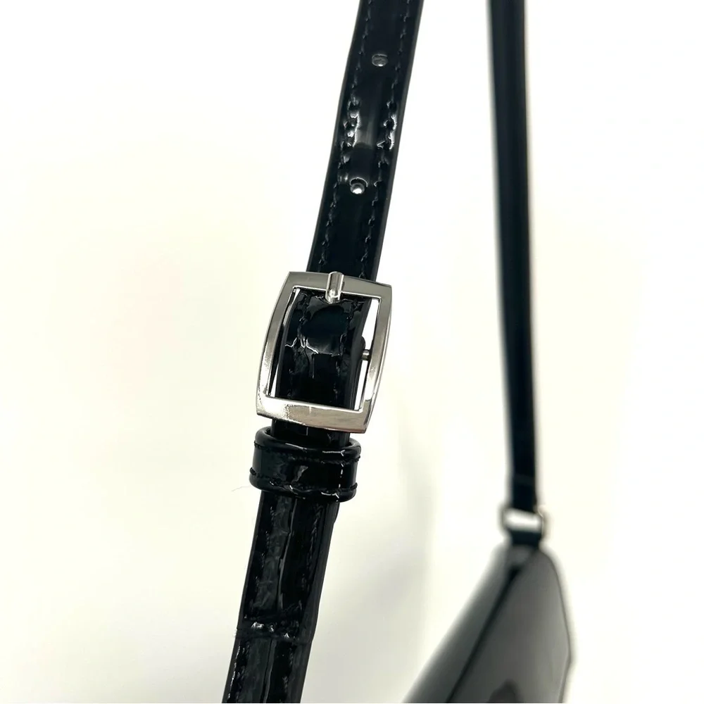 ASOS Design Black Front Flap Magnetic Closure Shoulder Bag - Picture 5 of 10